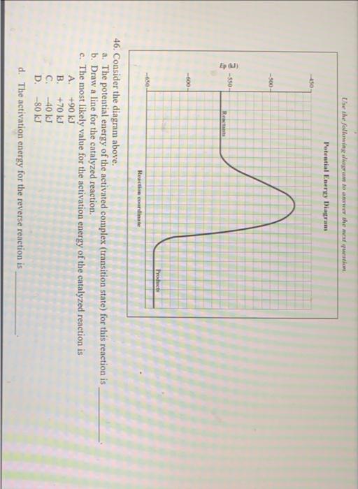Ep Kj 450 500 550 600 650 Use The Following Diagram To Answer The Next Question Potential Energy Diagrams B C 1