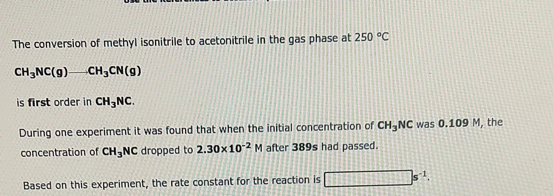 The Gas Phase Decomposition Of Dimethyl Ether At 500 C Ch3och3 G Ch G H G Co G Is First Order In Ch3och3 With 2