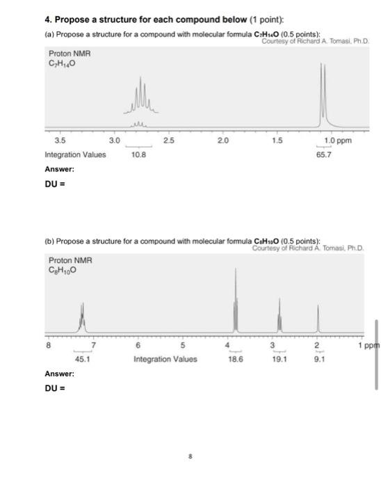 3 For Each Compound Below Predict The Number Of Signals In The Expected Carbon Nmr 1 C Nmr Spectrum 1 Point A 0 3