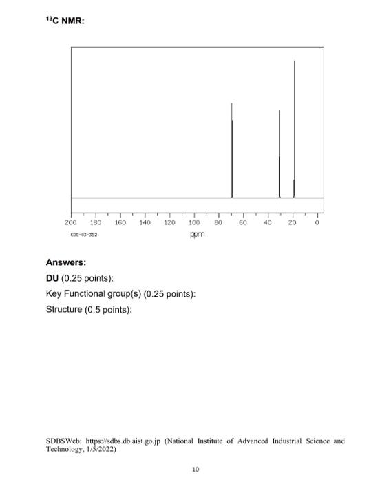 5 Calculate Du Identify Key Functional Group S Propose Chemical Structure For The Following Compound 1 Point Form 2
