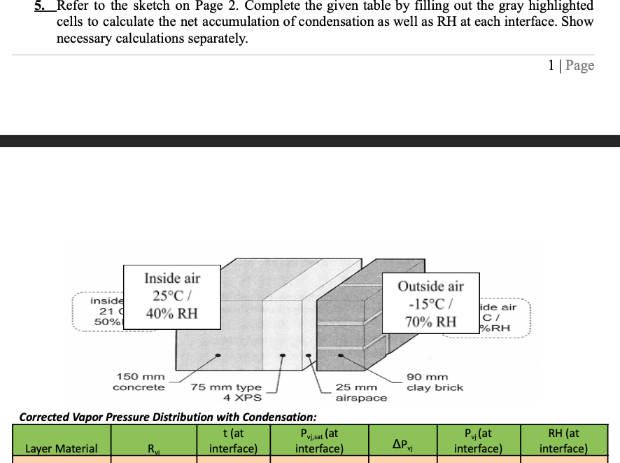 5 Refer To The Sketch On Page 2 Complete The Given Table By Filling Out The Gray Highlighted Cells To Calculate The Ne 1