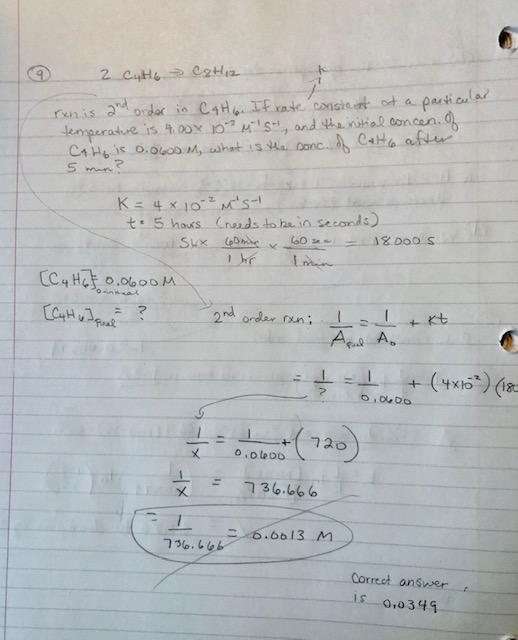 2 Cute C H 2 Run Is And Order In C4h6 If Rate Consient Of A Particular Temperatuve Is 4 00 X 10 M 5 And The Nitial 1