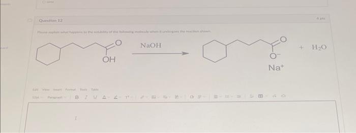 10 Question 12 Se You Form B Oh O Naoh Nat H O 1