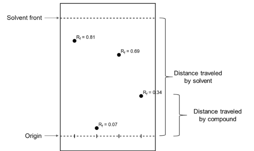 1 This Figure Shows The Results Of Tlc Separation For Three Compounds A B And C Refer To This Figure To Answer The 1