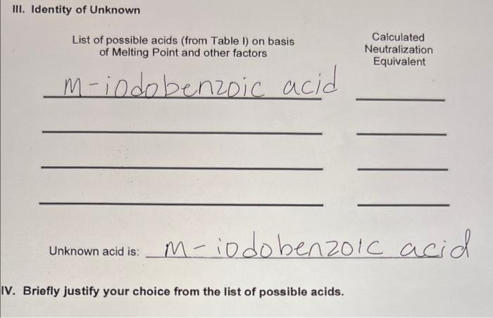 Acid Table I M Anisic Acid M Toluic Acid Ethyl Malonic Acid M Nitrophenylacetic Acid Benzoic Acid 2 5 Dimethylbenzoic A 3