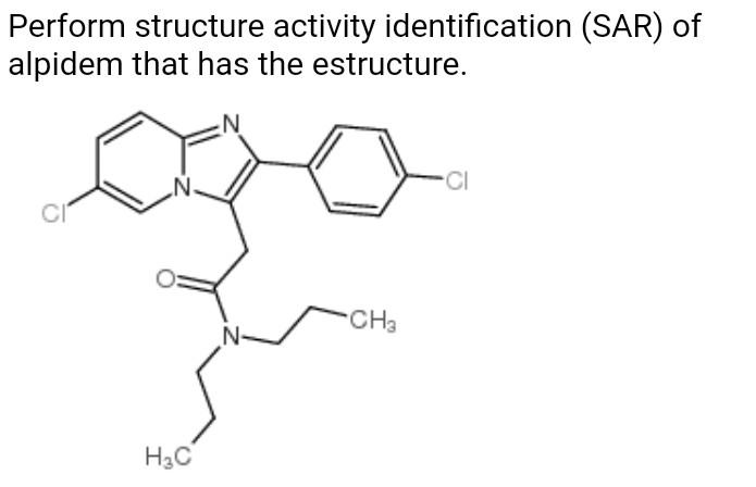 Perfom Structure Activity Of The Structure Of Alpidem Sar Analysis As In The Example Below 1