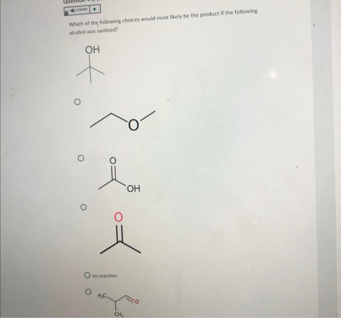 The Following Molecule Would Be Considered A N O H3c O Carboxylic Acid Aldehyde Ether Ketone Ester H Listen Which O 2