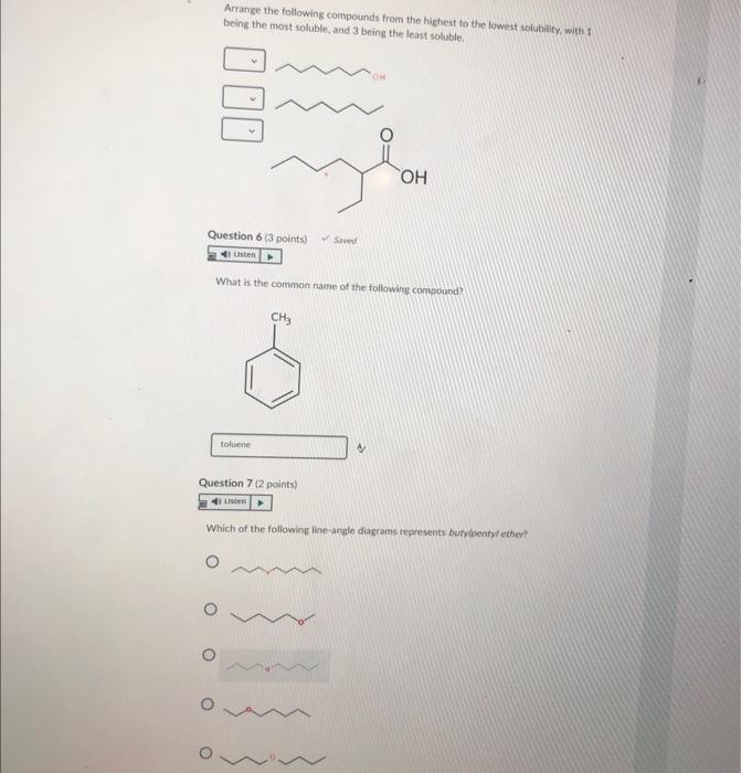 The Following Molecule Would Be Considered A N O H3c O Carboxylic Acid Aldehyde Ether Ketone Ester H Listen Which O 3