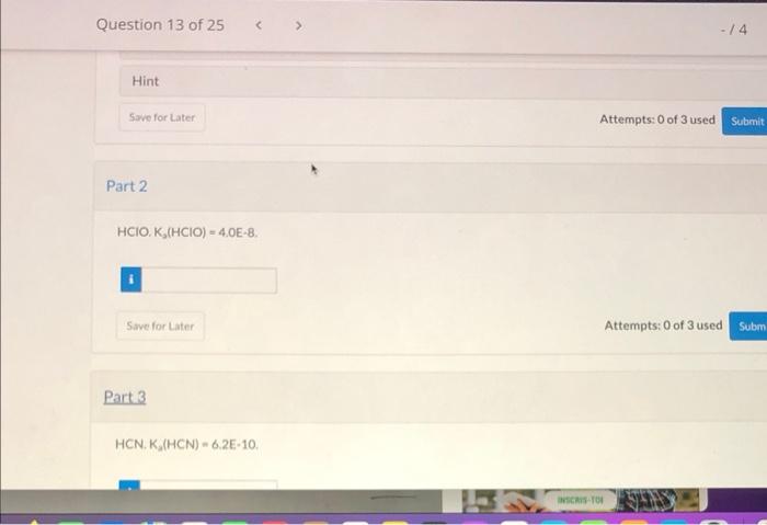 Question 8 Of 25 View Policies Current Attempt In Progress Convert 1 2 Um Oh Concentration To Ph Value In Aqueous Solu 4