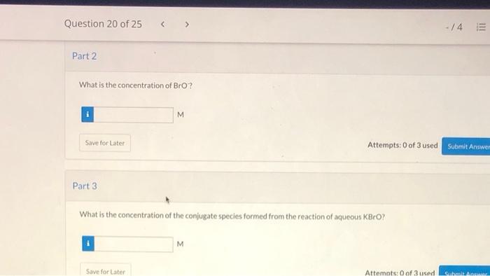 Question 8 Of 25 View Policies Current Attempt In Progress Convert 1 2 Um Oh Concentration To Ph Value In Aqueous Solu 6