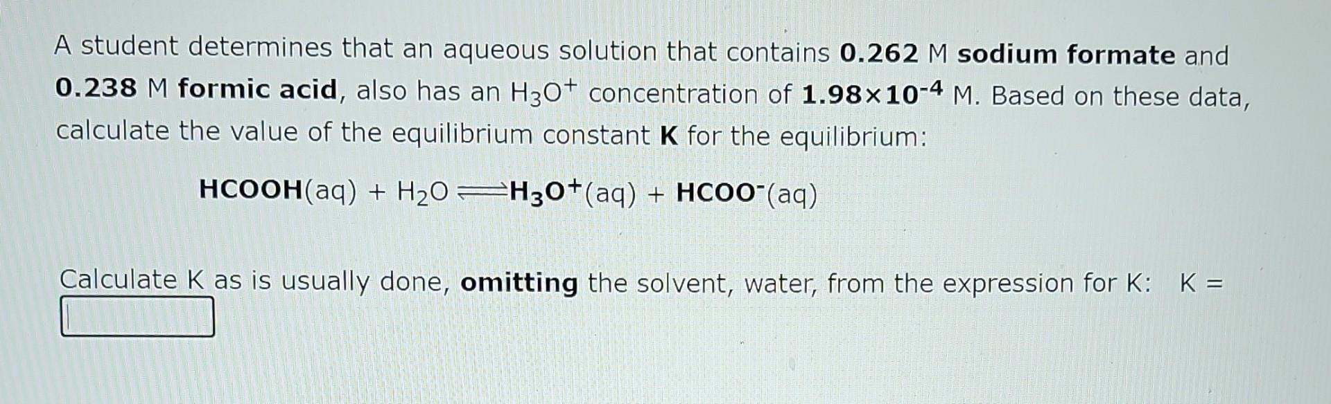 A Student Determines That An Aqueous Solution That Contains 0 149 M Potassium Hypochlorite And 7 50 10 2 M Hypochlorous 2