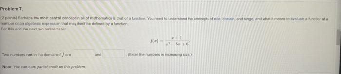 Problem 7 2 Points Perhaps The Most Control Concert In All Of Mathematics Is That Of A Function You Need To Understand 1