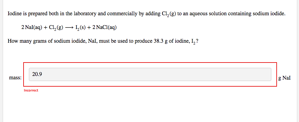 Iodine Is Prepared Both In The Laboratory And Commercially Adding Cl G To An Aqueous Solution Containing Sodium Iodide 1
