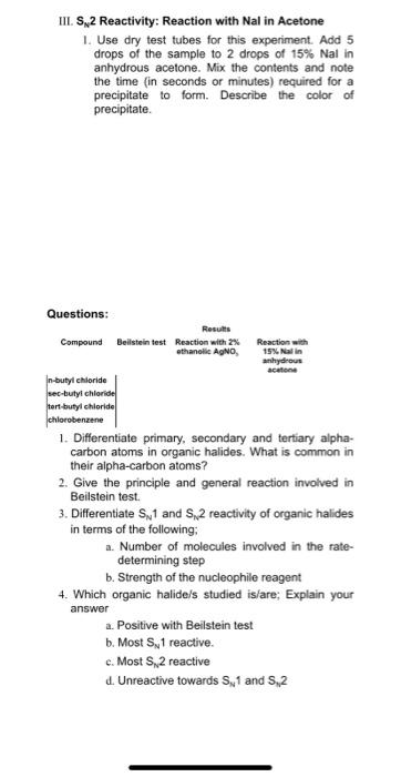 Aliphatic And Aromatic Hydrocarbons Procedure 1 Physical State Color And Odor 1 Observe The Physical State And Appe 4