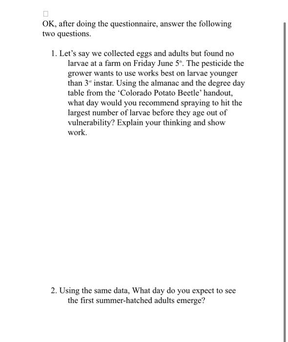 Degree Day Worksheet Name Page 1 There Are Five Handouts For Today S Lab The First Are General Introductions To The Ide 2