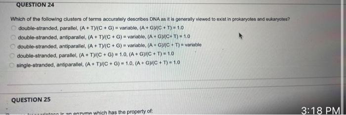 Question Question 24 Hc Mc Question Completion Status O Oh Group Question 14 Select The Sequence Relevant To Eukaryote 2