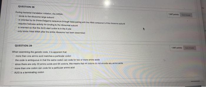 Question Question 24 Hc Mc Question Completion Status O Oh Group Question 14 Select The Sequence Relevant To Eukaryote 3