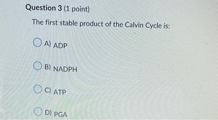 Question 1 1 Point Which Of The Following Are Raw Materials For Photosynthesis A Co2 And Starch B Hydrogen Atoms A 3