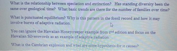 What Is The Relationship Between Speciation And Extinction Has Standing Diversity Been The Same Over Geological Time W 1