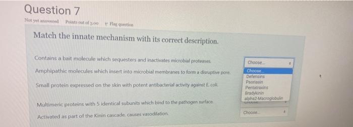 Question 7 Match The Innate Mechanism With Its Correct Description Contains A Bait Molecule Which Sequesters And Inacti 3