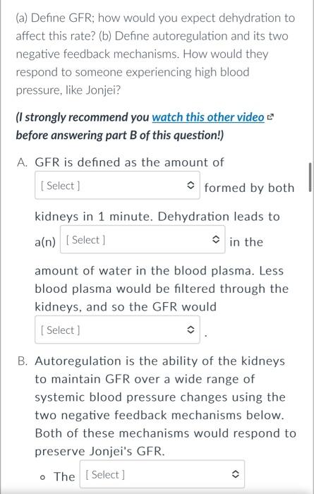 Options To Question 1 Plasma Filtrate 2 Reduction Increase 3 Increase Decrease 4 Myogenic Cardiogenic 5 Constrict 1