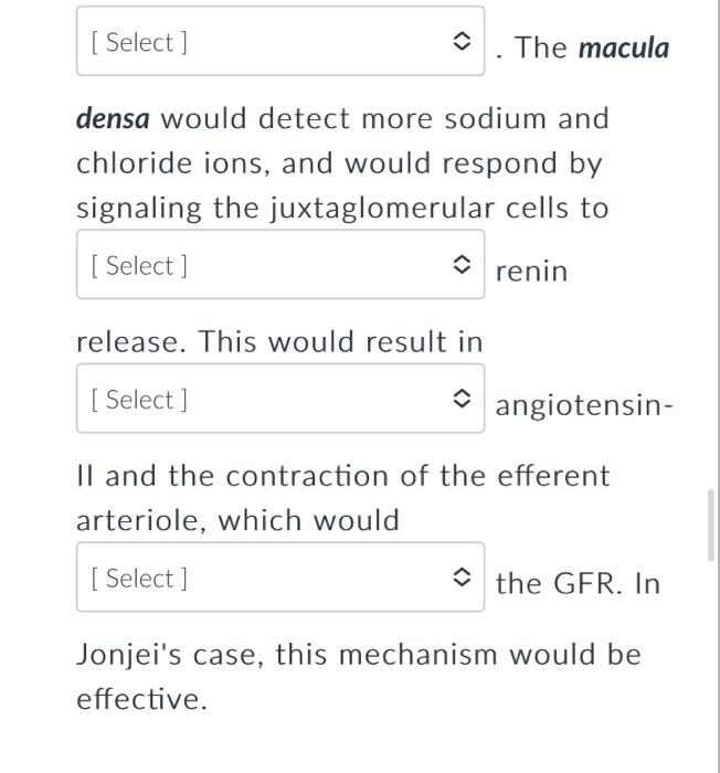 Options To Question 1 Plasma Filtrate 2 Reduction Increase 3 Increase Decrease 4 Myogenic Cardiogenic 5 Constrict 3