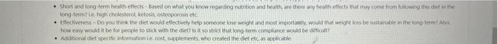 Short And Long Term Health Effects Based On What You Know Regarding Nutrition And Health Are There Any Health Effects T 1