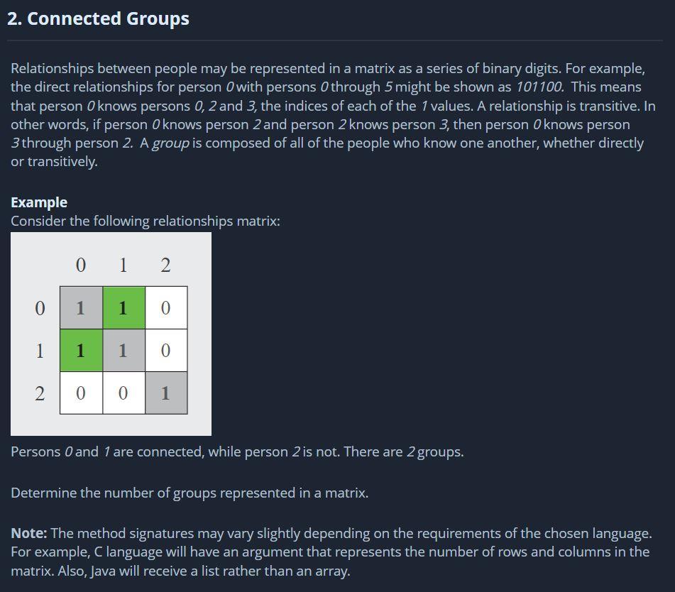2 Connected Groups Relationships Between People May Be Represented In A Matrix As A Series Of Binary Digits For Exampl 1