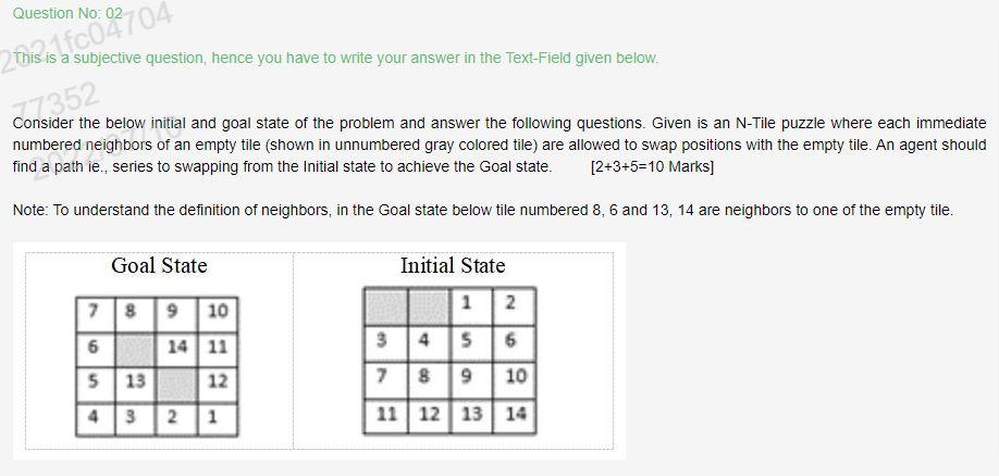 Question No 02 2this Is Fc04704 Is A Subjective Question Hence You Have To Write Your Answer In The Text Field Given B 1