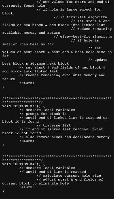 Objective To Simulate Memory Allocation With Hole Fitting Algorithms First Fit Best Fit And Implement Deallocation A 6