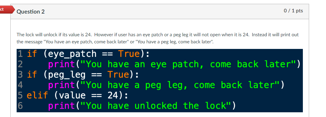 In This Challenge You Will Correct Code You Will Only Be Correcting One Line Try To Keep The Code In The Format Wi 1