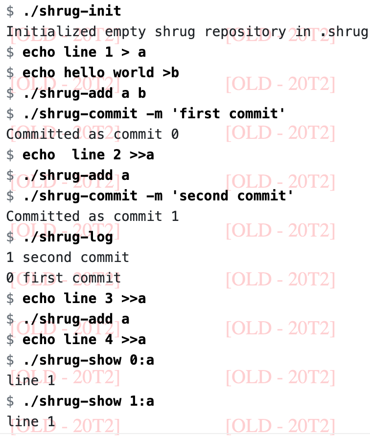 Write A Shell Script Called Shug Using Dash That Mimics The Git Commands Git Init Git Add And Git Commit Precisely Shu 2