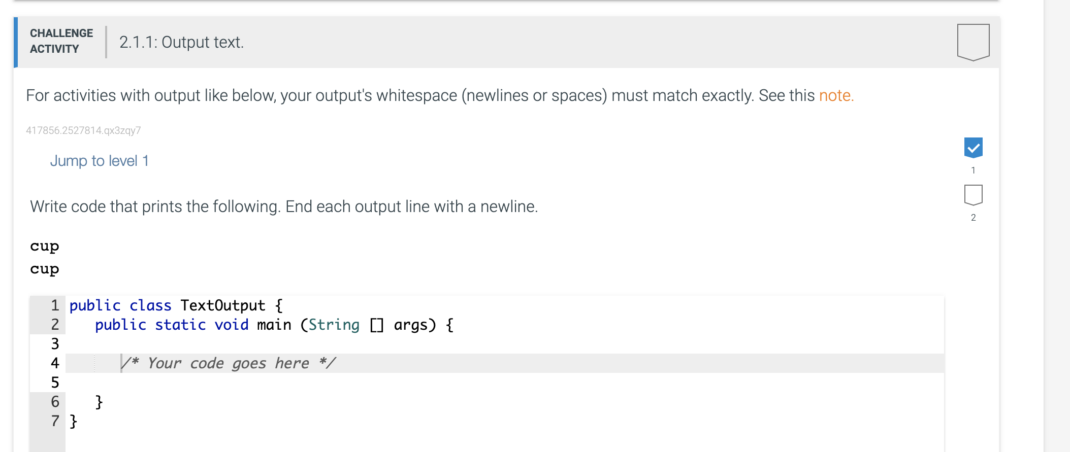 Write Code That Prints The Following End Each Output Line With A Newline 1