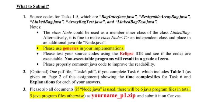 Task Description 8 Pts Task 1 Add Two Methods Union And Intersection To The Interface Baginterface For The Adt Ba 2