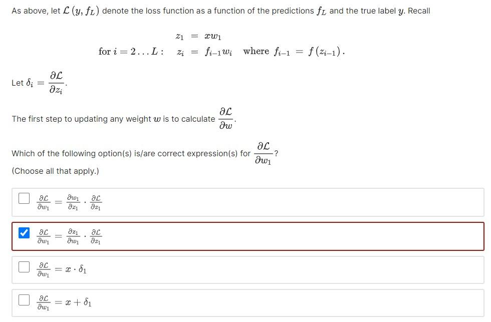 As Above Let C Y Fl Denote The Loss Function As A Function Of The Predictions Fl And The True Label Y Recall Let 1