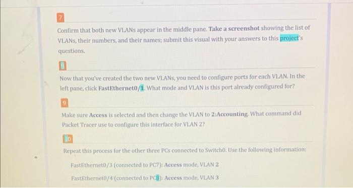 Mindtap 8 Segmentation Capstone Project B 2 Add Vlans To Your Packet Tracer Network Estimated Time 30 Minutes Objective 5