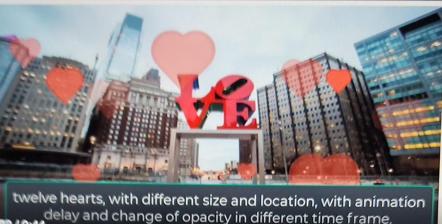 Cheese Twelve Hearts With Different Size And Location With Animation Delay And Change Of Opacity In Different Time F 2