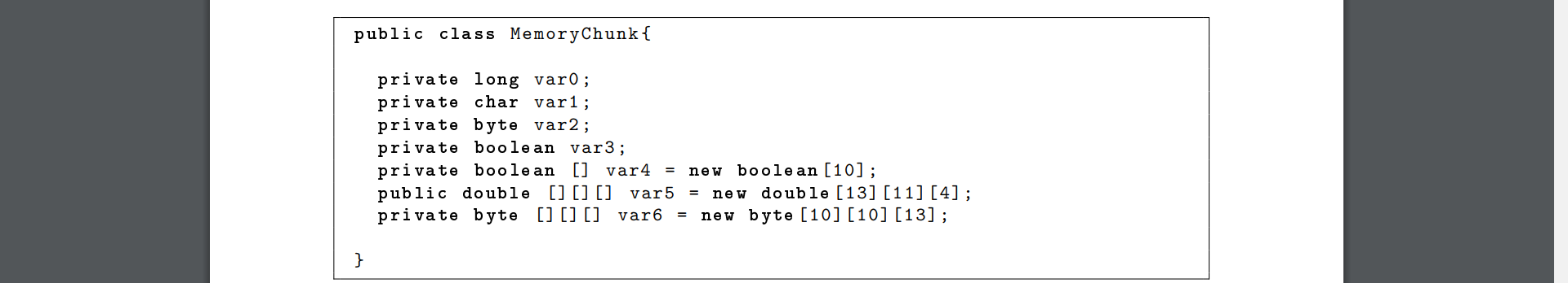 Java Memory Requirements Given The Following Java Class In The Picture Question Determine The Memory Requirement In 1