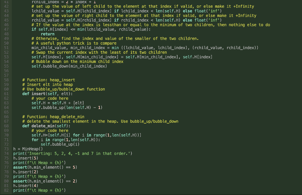 Part Which Is Working First Let Us Complete A Minheap Data Structure Please Complete Missing Parts Below Class 2