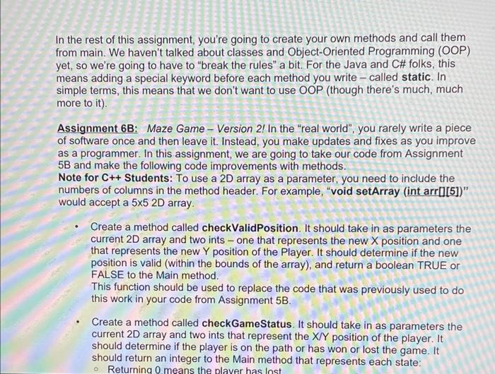 Assignment 6b Maze Game Version 2 In The Real World You Rarely Write A Piece Of Software Once And Then Leave It 3