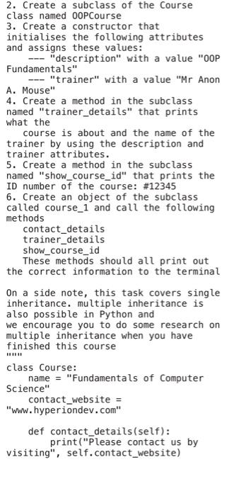 21 12 L1t28 Intr Eritance Pdf Compulsory Task 1 In This Task We Re Going To Be Demonstrating Your Understanding Of 3
