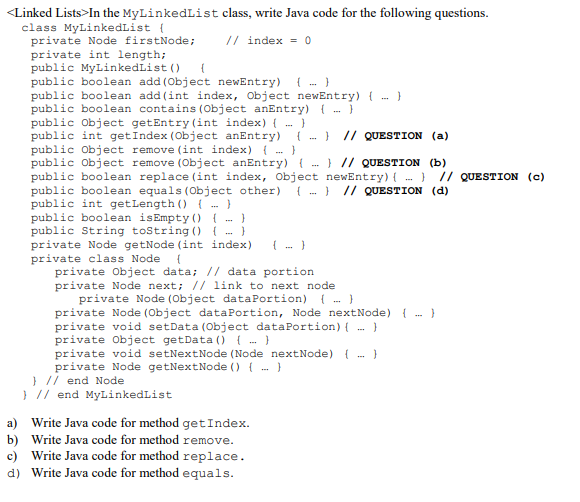 Linked Lists In The Mylinkedlist Class Mylinkedlist Private Node Firstnode Private Int Length Public Mylinkedlist 1