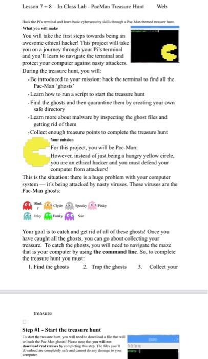 Lesson 7 8 In Class Lab Pacman Treasure Hunt Web Hack The Pi S Terminal And Learn Basic Cybersecurity Skills Through A 1