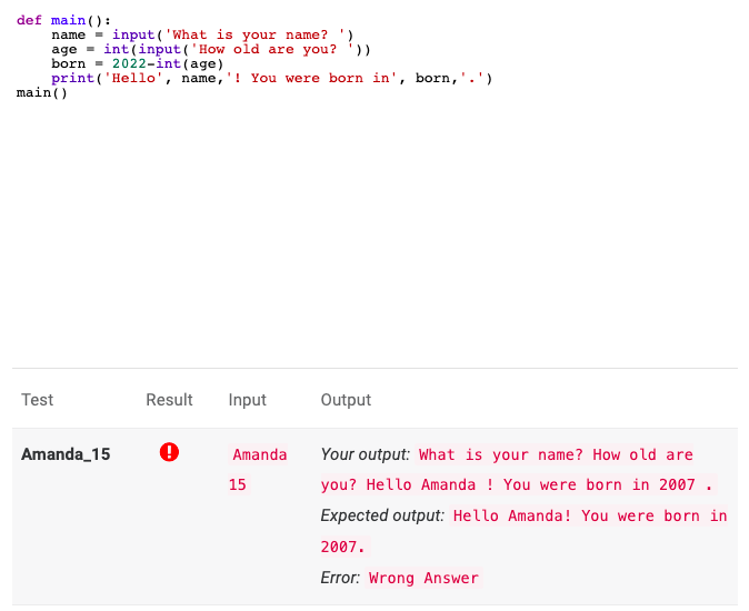 What S Wrong With My Code I Tried The B Method Suggested When I Previously Asked This Question And It Still Says Its W 2