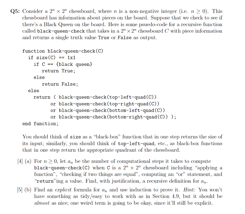 Q5 Consider A 2 X 2 Chessboard Where N Is A Non Negative Integer I E N 0 This Chessboard Has Information About 1