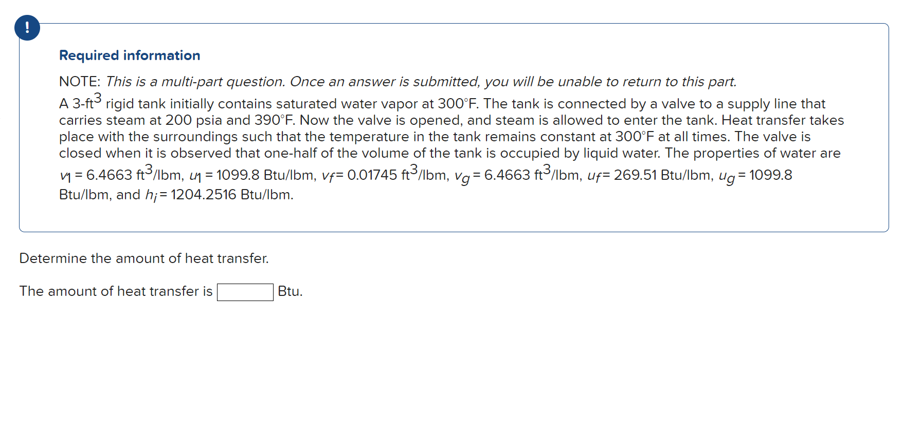 Required Information Note This Is A Multi Part Question Once An Answer Is Submitted You Will Be Unable To Return To 1
