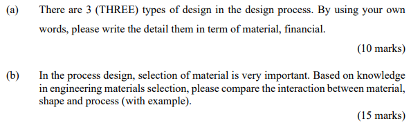 A There Are 3 Three Types Of Design In The Design Process By Using Your Own Words Please Write The Detail Them In 1