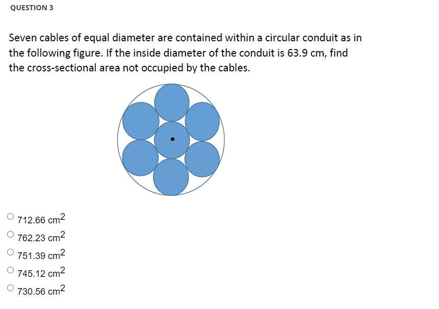 Question 3 Seven Cables Of Equal Diameter Are Contained Within A Circular Conduit As In The Following Figure If The Ins 1
