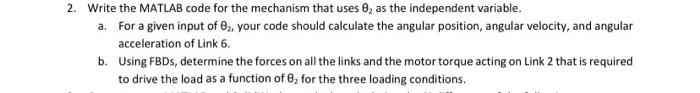 Mechanism Description The Mechanism Shown In Fig 1 Has 6 Links The Geometries Of The Links Are Described In Table 1 2