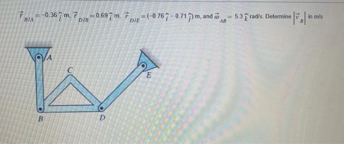 Bia 0 367 M 7 Dib 0 69 M 7 Die 0 767 0 717 M And A Ab B A D E E Fb 1 5 3 Rad S Determine In M S 1